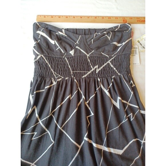 Billabong NWT strapless bustier dress M geometric cotton blend knit short comfy - Picture 9 of 9